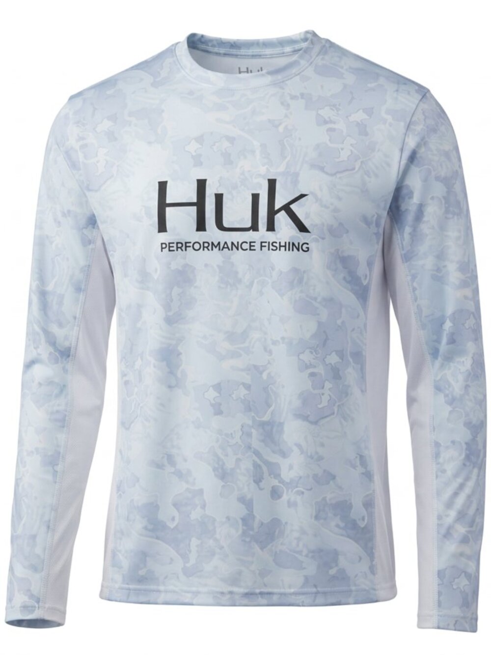 Huk Men's Performance Fishing Long Sleeve Crew Neck T-Shirt XL Blue/White Camo